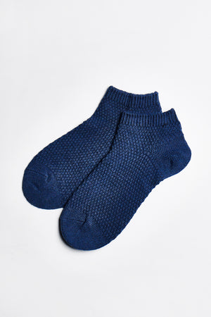 Mae Moss Stitch Sock - Blue - ALAMAE