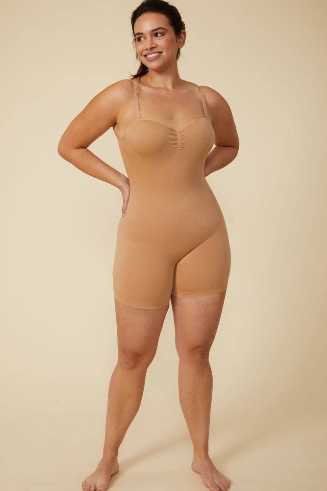 Luna Sculpting Bodysuit Shapewear in Nude - ALAMAE
